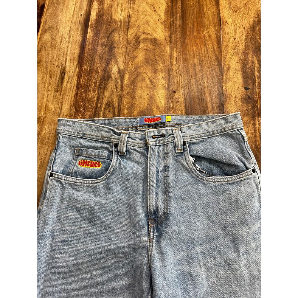 Empyre Jeans Size 32 Light Blue Denim Acid Wash Low-Rise Straight Leg Zip Fly - Picture 6 of 6